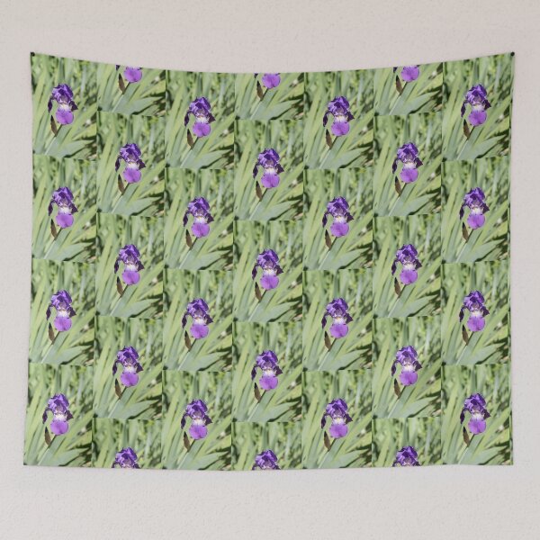 Item preview, A Vibrant Purple Iris Flower Against Soft Green designed and sold by Georgia Mizuleva.