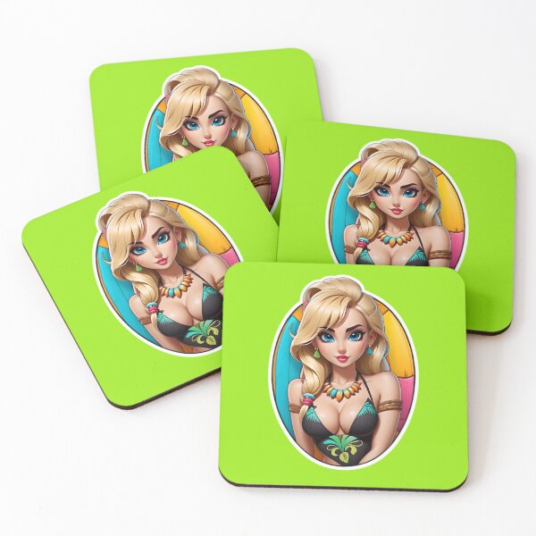 Artikelvorschau, Cute Blonde Anime Tiki Girl entworfen und verkauft von TheArtOfPat.