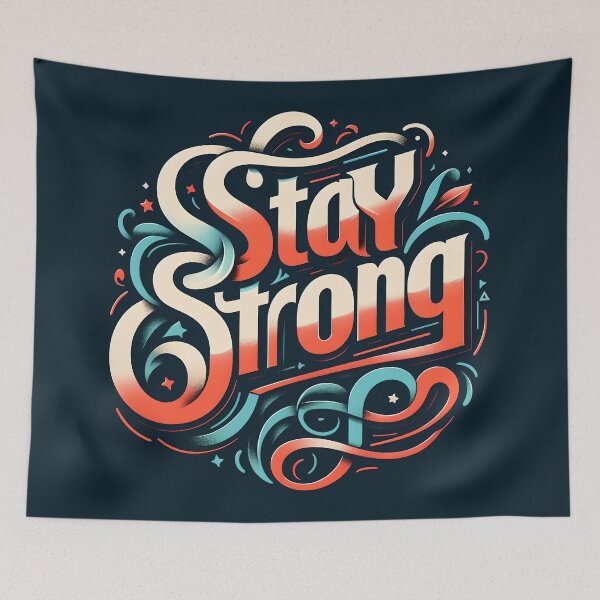 Item preview, Stay Strong, typography, retro designed and sold by maxmaj.