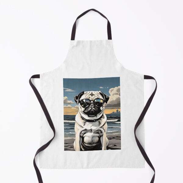Item preview, Pug with sunglasses on the beach #2 designed and sold by thesnakeater.