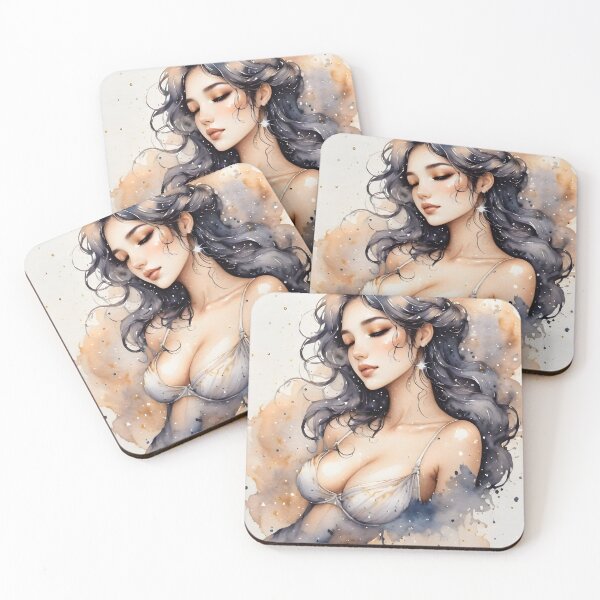 Item preview, Beautiful Woman with Dark Hair designed and sold by ByteyCreatives.