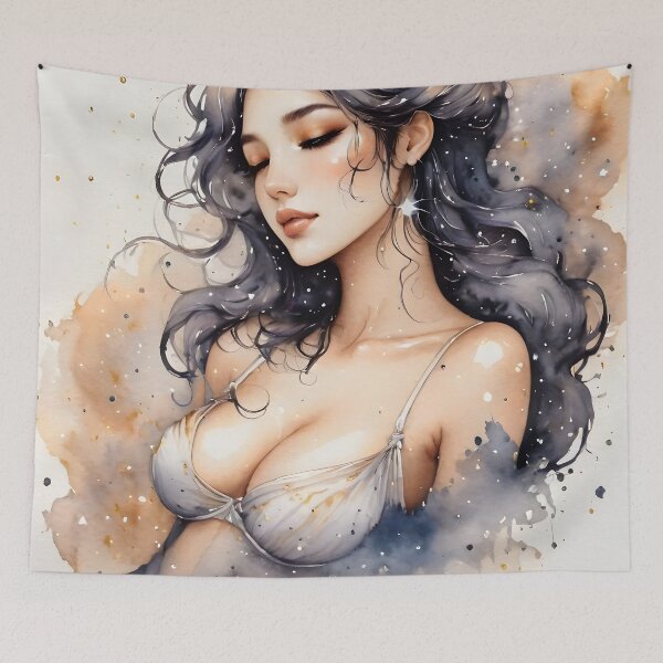 Item preview, Beautiful Woman with Dark Hair designed and sold by ByteyCreatives.