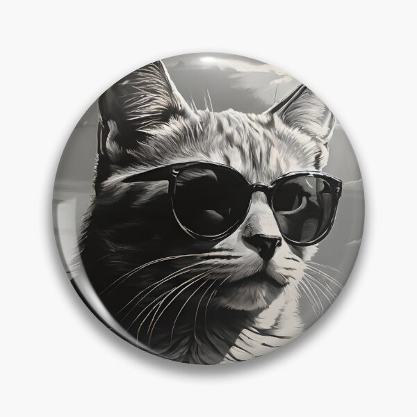 Item preview, Cat with sunglasses (Black and White) #3 designed and sold by thesnakeater.
