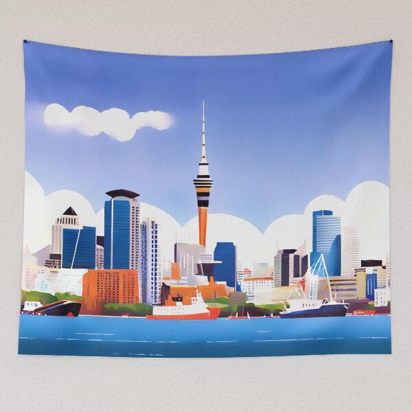 Item preview, Auckland City Skyline Minimalist Cartoon Style designed and sold by kakarikihill.