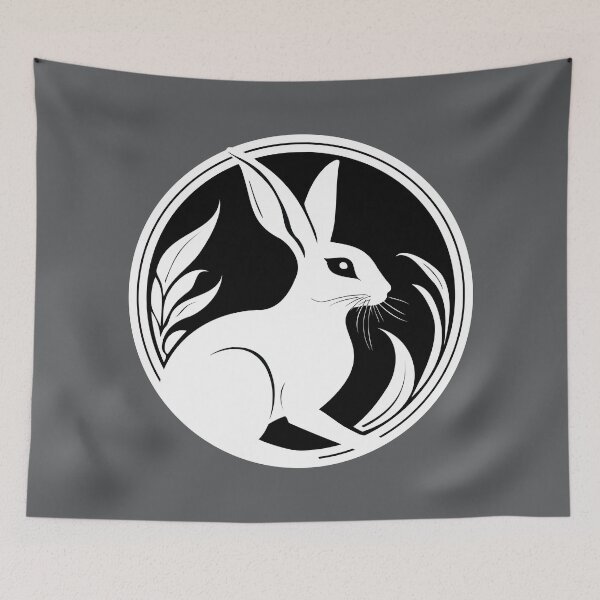 Item preview, Wild Hare White Rabbit Simple Nature Art designed and sold by LucentJourneys.