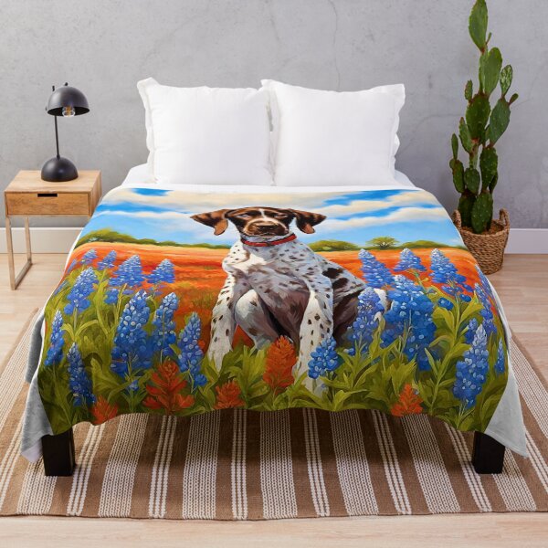 Item preview, Texas Wildflower Field German Shorthaired Pointer Puppy designed and sold by Fredster1966.