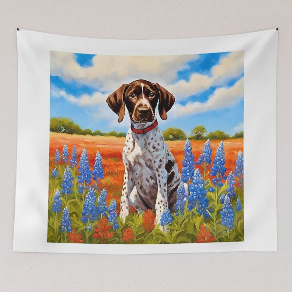 Item preview, Texas Wildflower Field German Shorthaired Pointer Puppy designed and sold by Fredster1966.