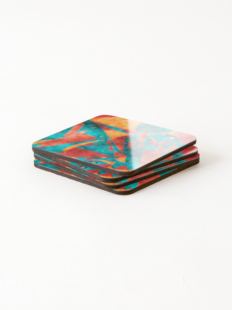 Thumbnail 4 of 5, Coasters (Set of 4), Abstract Shapes Pattern Background designed and sold by Vicky021.