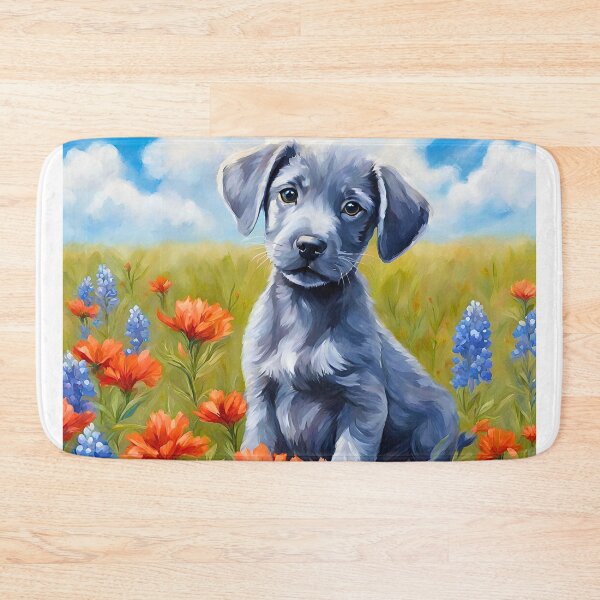 Item preview, Texas Wildflower Field Blue Lacy Puppy designed and sold by Fredster1966.