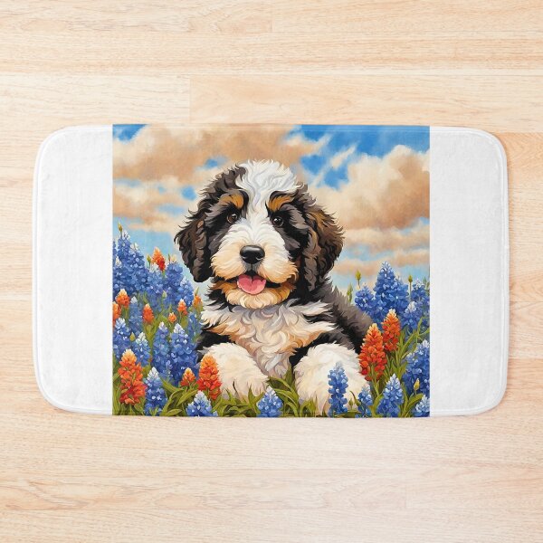 Item preview, Texas Wildflower Field Bernedoodle Puppy designed and sold by Fredster1966.