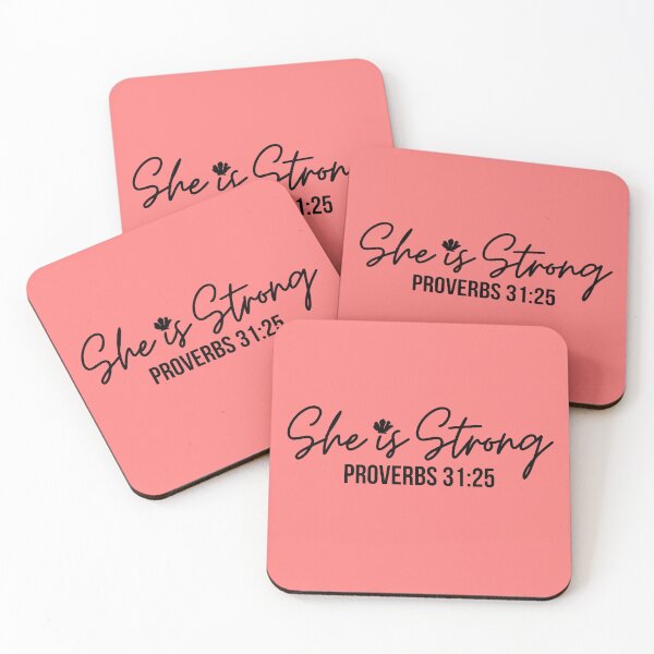 Item preview, She is Strong, Proverbs 31:25, black design  designed and sold by MoriaStore.