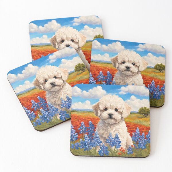 Item preview, Texas Wildflower Field Maltipoo Puppy designed and sold by Fredster1966.