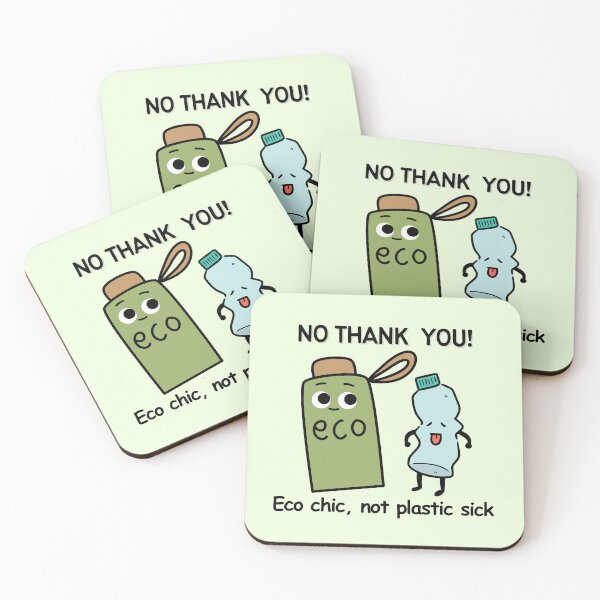 Item preview, No Thank You Plastic, Green Eco Chic Not Plastic Sick, Recycle. Funny Say No To Plastic Eco Friendly Earth Day Awareness Humor designed and sold by moproconcepts.