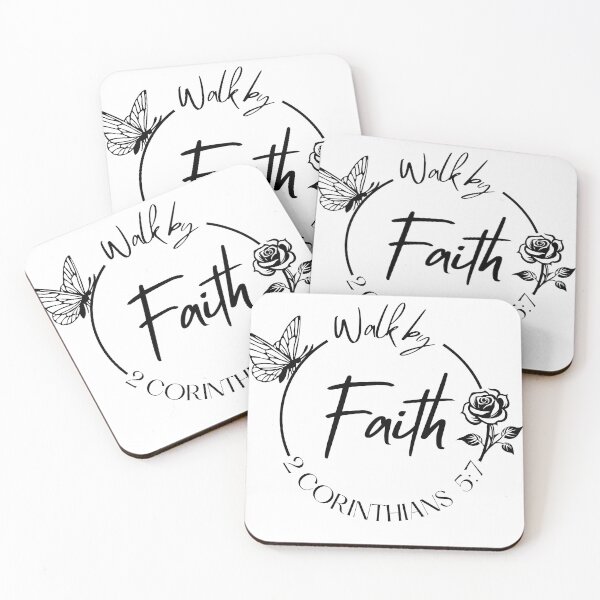 Item preview, walk by faith, 2 Corinthians 5:7, black design  designed and sold by MoriaStore.