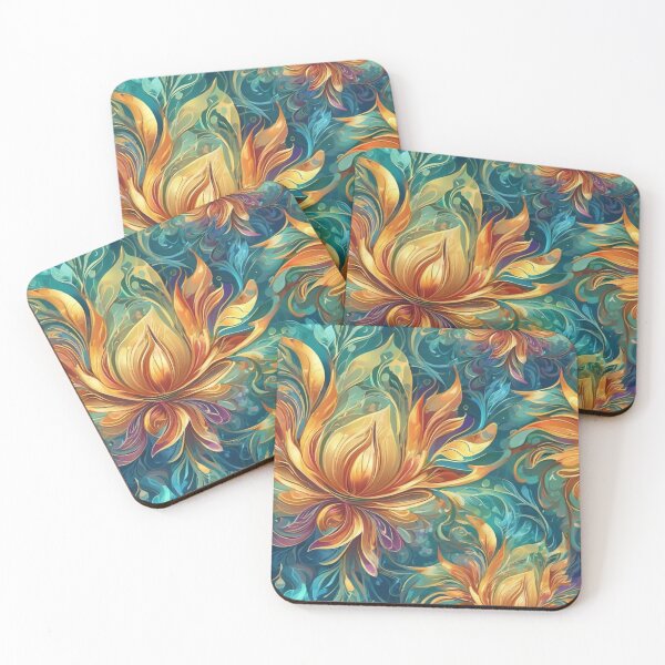 Item preview, stylized flower fabric pattern designed and sold by janjacbu.