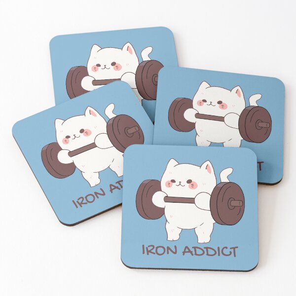 Item preview, Cute Cartoon Cat Weightlifting Iron Addict designed and sold by NosandEdgy.