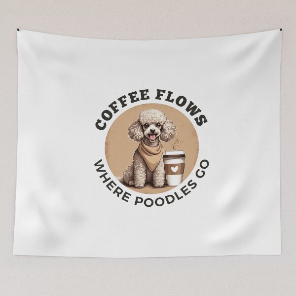 Item preview, Coffee flows where poodles go white cute teacup toy dog owner mom lover vintage designed and sold by SoulfulT.