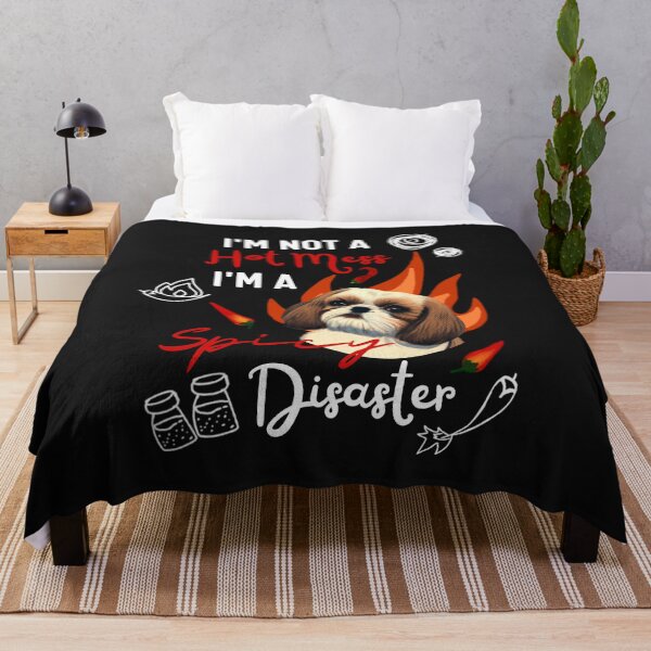 Item preview, Funny Shih Tzu Joke Quote Cute Puppy is A Hot Mess I Am A Spicy Disaster designed and sold by FociCreate.