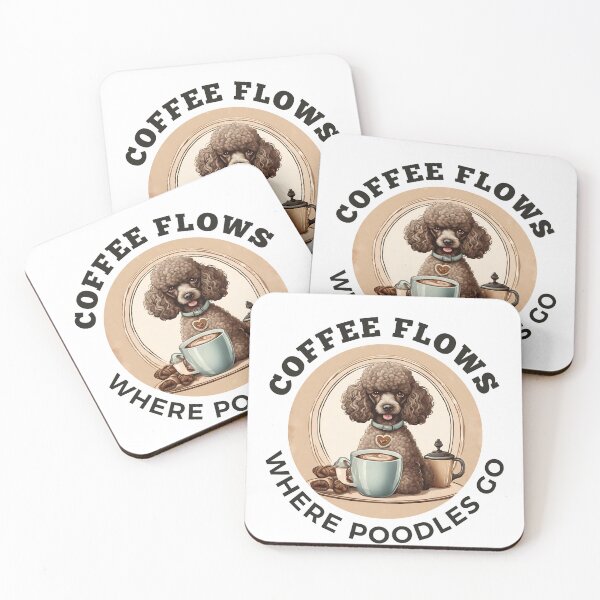 Item preview, Coffee flows where poodles go black cute teacup toy dog owner mom lover vintage designed and sold by SoulfulT.