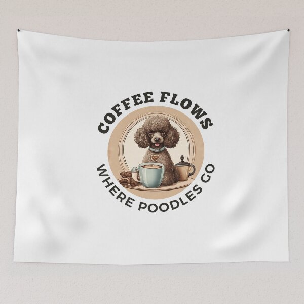 Item preview, Coffee flows where poodles go black cute teacup toy dog owner mom lover vintage designed and sold by SoulfulT.