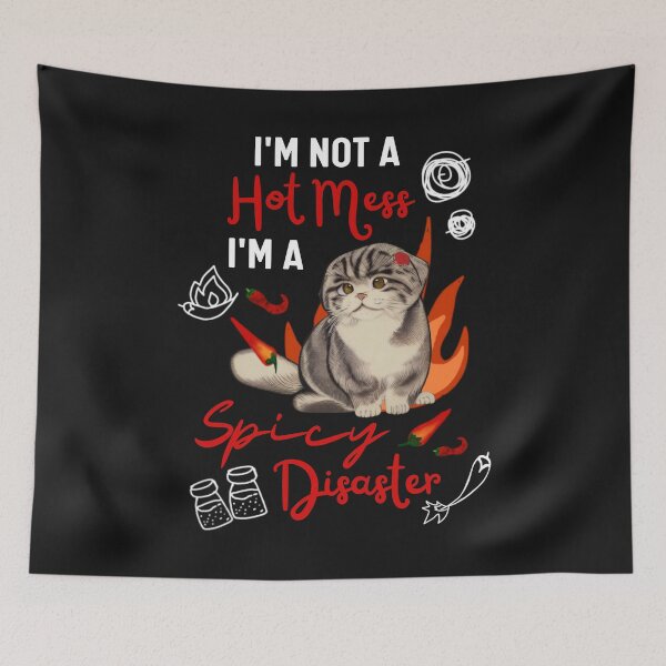 Item preview, Cute Scottish Fold Cat Mom is A Hot Mess I Am A Spicy Disaster designed and sold by FociCreate.