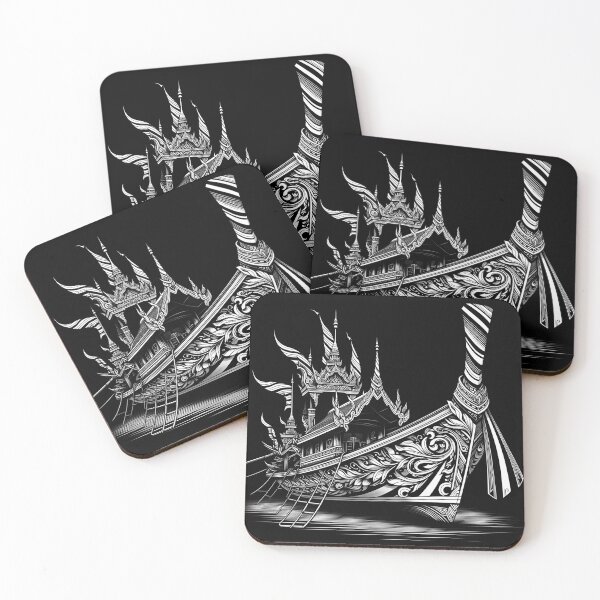 Item preview, Thai boat line drawing - white designed and sold by fatimah-SL.