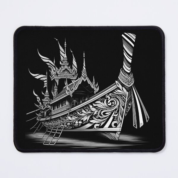 Item preview, Thai boat line drawing - white designed and sold by fatimah-SL.
