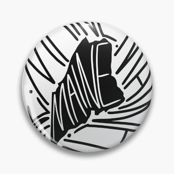 Item preview, Maine State - ME Map and Flag - Black and White - Typography USA America State Mainers designed and sold by Ranggasme.