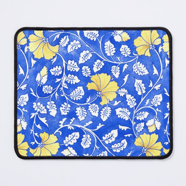 Item preview, Blue Pottery Indian traditional Floral designed and sold by Cobalt Blue Watercolors.