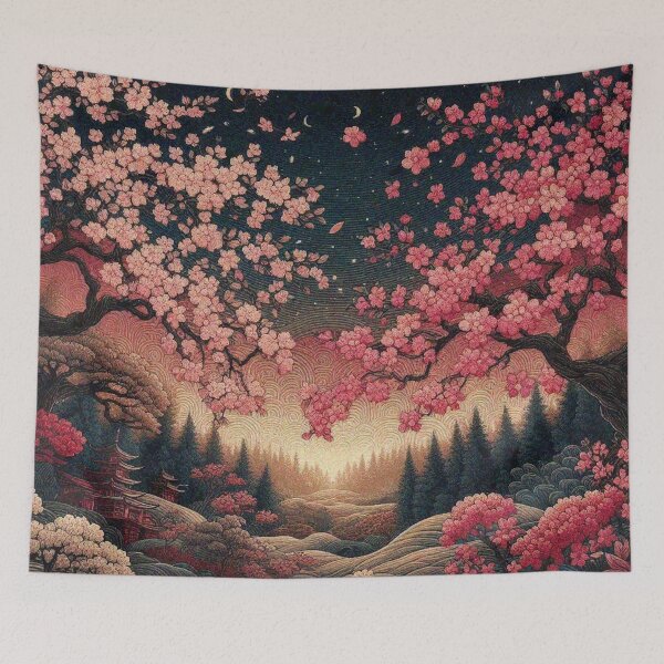 Item preview, Blooming Japanese Sakura Cherry Blossom Tree Scenery designed and sold by Illuministique.