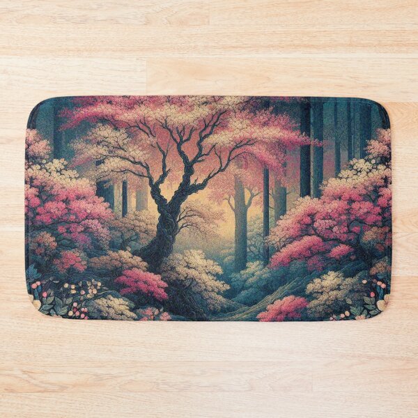 Item preview, Japanese Cherry Blossom in Forest Blooming Flower Scenery designed and sold by Illuministique.