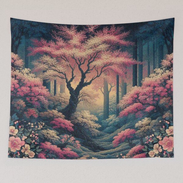 Item preview, Japanese Cherry Blossom in Forest Blooming Flower Scenery designed and sold by Illuministique.