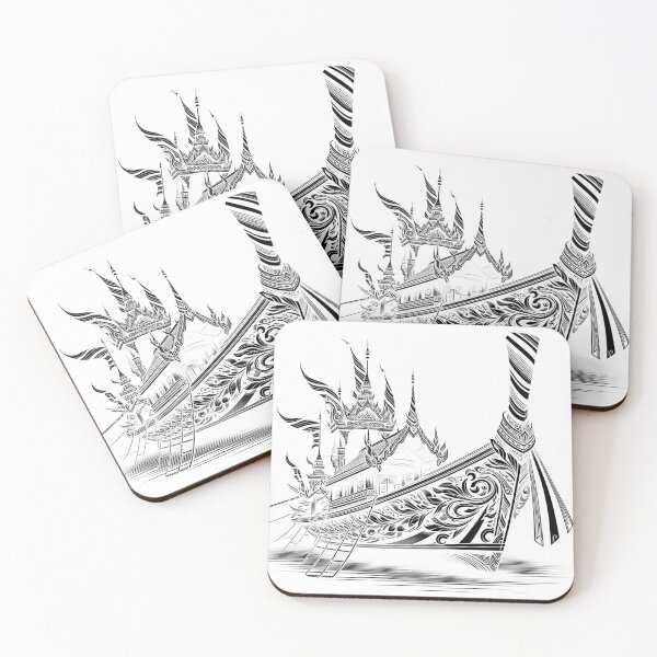 Item preview, Thai boat line drawing - black designed and sold by fatimah-SL.