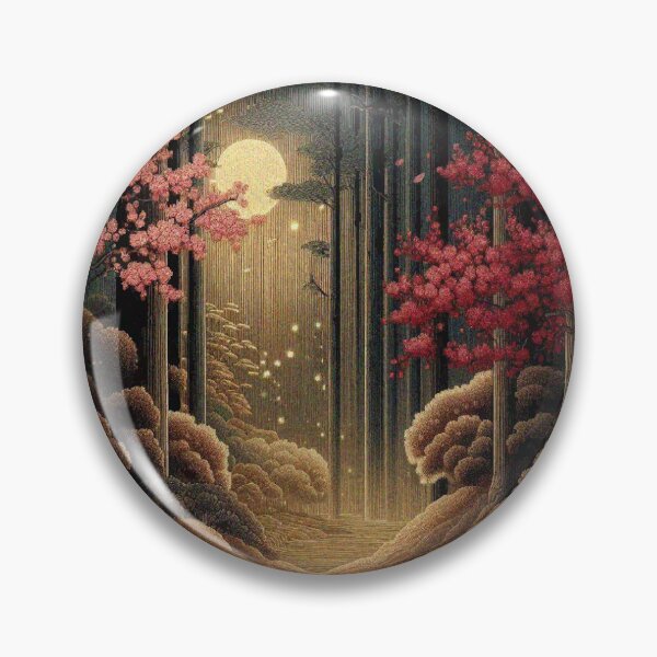 Item preview, Japanese Sakura Tree Night Forest Blooming Cherry Blossom Tree Scenery designed and sold by Illuministique.