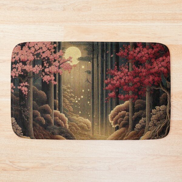 Item preview, Japanese Sakura Tree Night Forest Blooming Cherry Blossom Tree Scenery designed and sold by Illuministique.
