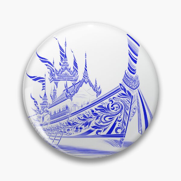 Item preview, Thai boat line drawing - blue designed and sold by fatimah-SL.