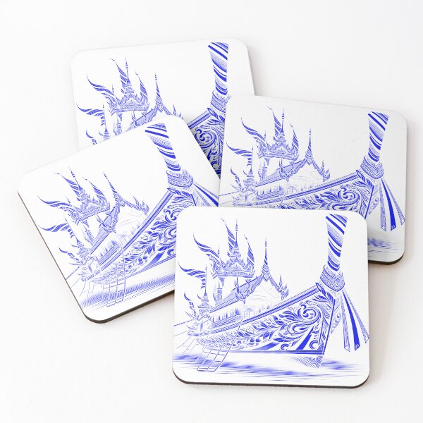 Item preview, Thai boat line drawing - blue designed and sold by fatimah-SL.
