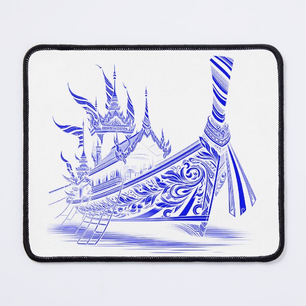Item preview, Thai boat line drawing - blue designed and sold by fatimah-SL.