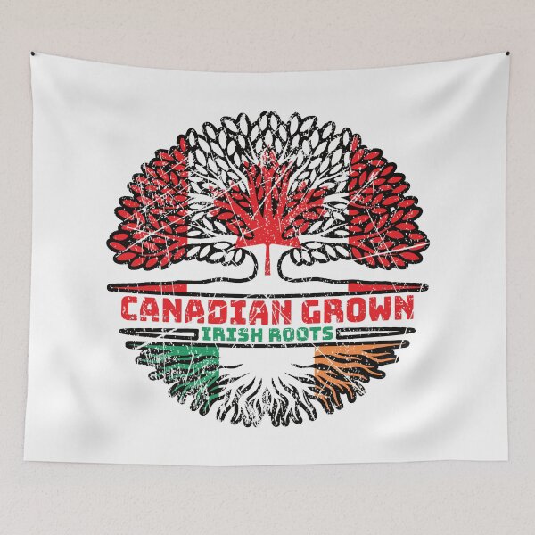 Item preview, Ireland Irish Canadian Canada Tree Roots Flag designed and sold by FlagX.