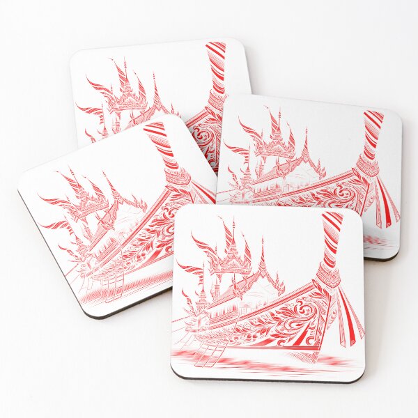Item preview, Thai boat line drawing - red designed and sold by fatimah-SL.
