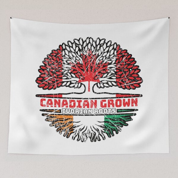 Item preview, Ivory Coast Ivorian Canadian Canada Tree Roots Flag designed and sold by FlagX.