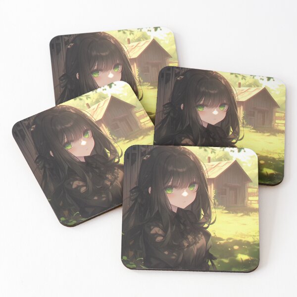 Item preview, a girl with black hair and dressed in black designed and sold by Kawai Anime Shop.