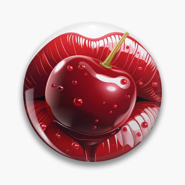 Item preview, red lipstick cherry sensual cherry lips dripping with designed and sold by Areebanawab.