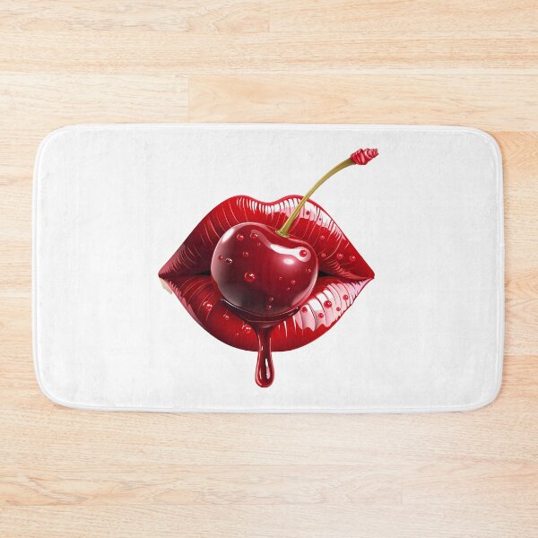 Item preview, red lipstick cherry sensual cherry lips dripping with designed and sold by Areebanawab.