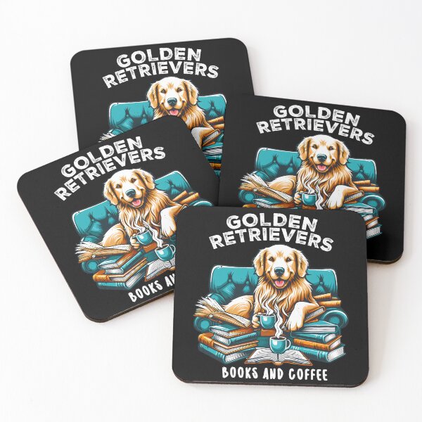 Item preview, Golden Retriever Reading Dogs Books & Coffee Gift designed and sold by JUSTBEELEGANT.