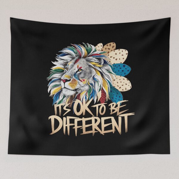 Item preview, IT'S OK TO BE DIFFERENT - COLORFUL LION - AUTISM AWARENESS MONTH designed and sold by justyna-s28.