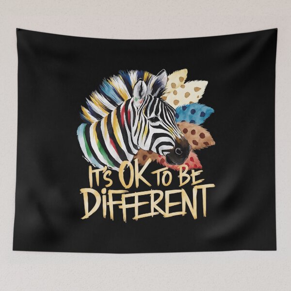 Item preview, IT'S OK TO BE DIFFERENT - COLORFUL ZEBRA - AUTISM AWARENESS MONTH designed and sold by justyna-s28.