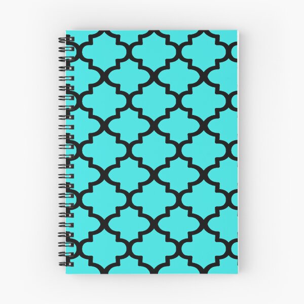 Item preview, Quatrefoil Pattern In Black Outline On Aqua Blue designed and sold by taiche.