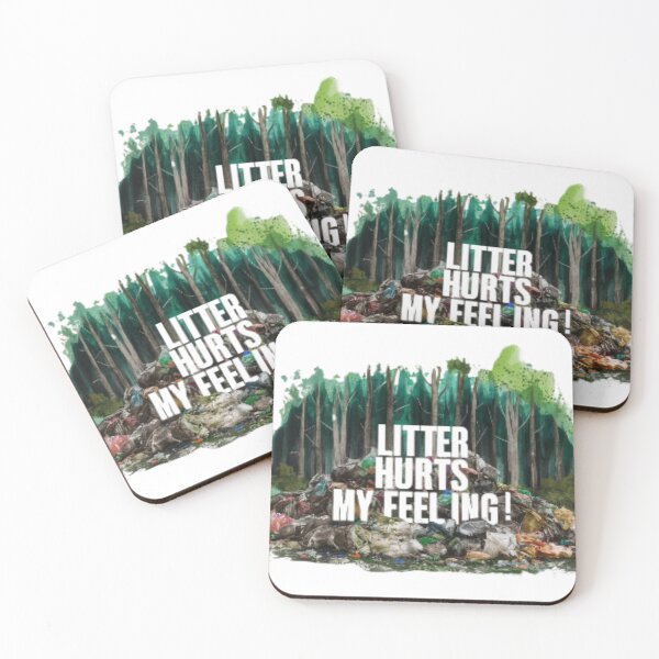 Item preview, Forest in garbage with the text 'Litter hurts my feeling' designed and sold by Tomasz  Siennicki.