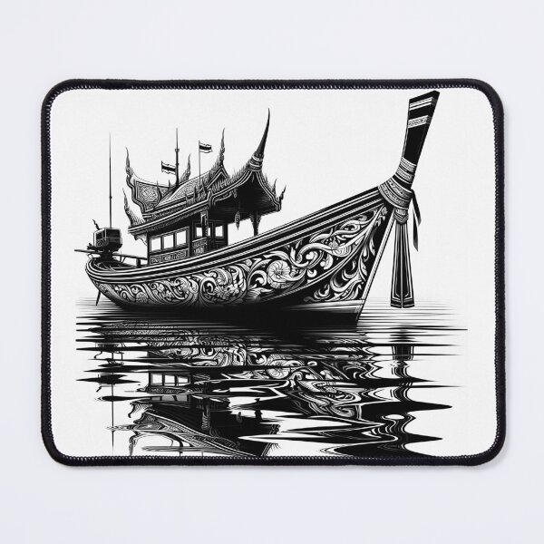 Item preview, Thai boat line drawing (2) - black designed and sold by fatimah-SL.